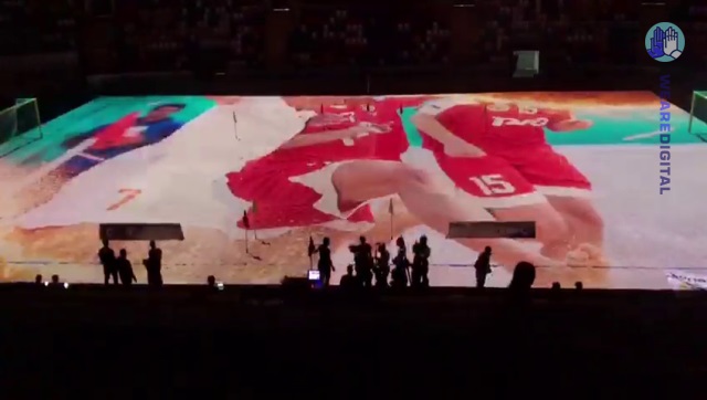 Проекционное шоу на песок, в рамках чемпионата мира по пляжному футболу